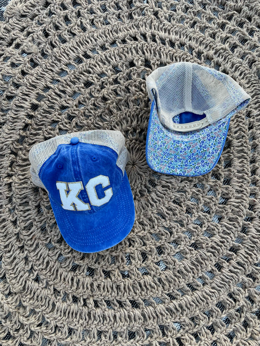 White KC Blue/Floral Underbill Hat