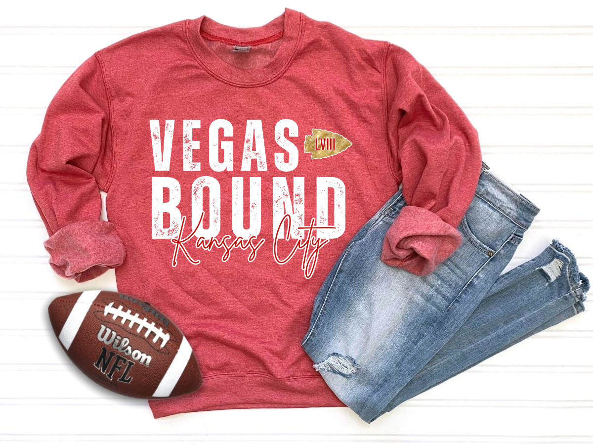 White Vegas Bound Heather Red Sweatshirt