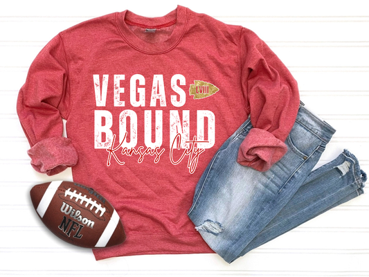 White Vegas Bound Heather Red Sweatshirt
