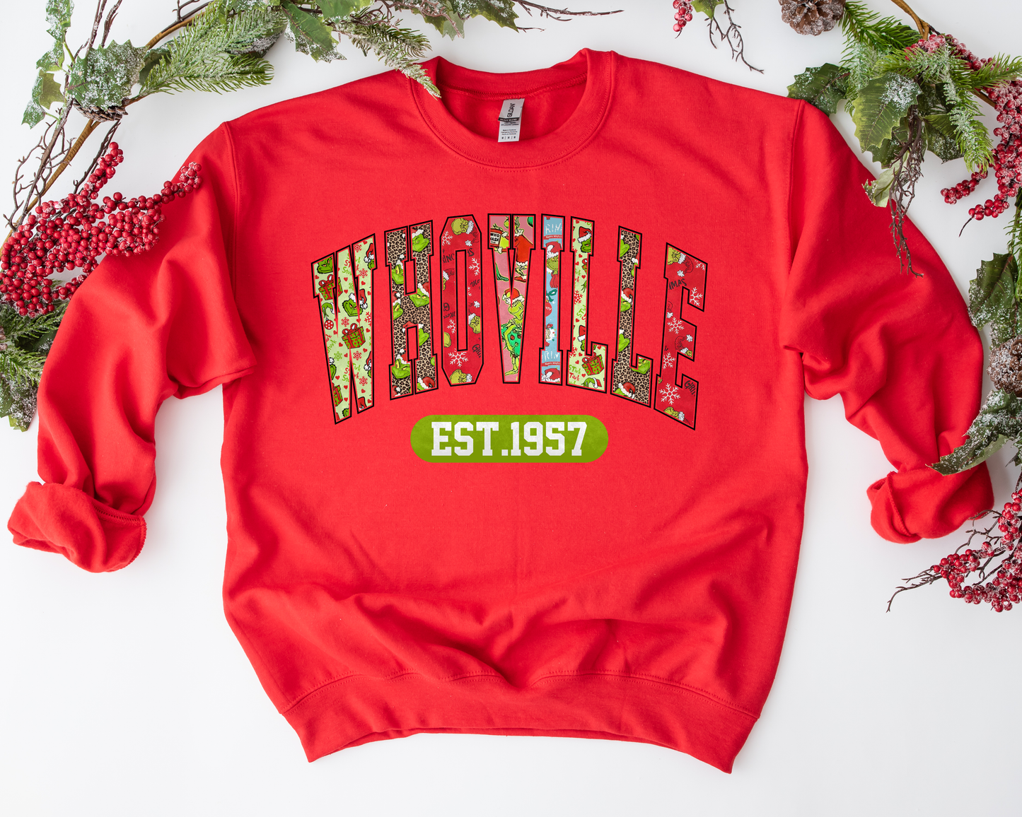 Whoville Est 1957 Red Sweatshirt